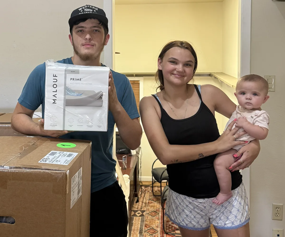 Local family after a mattress purchase